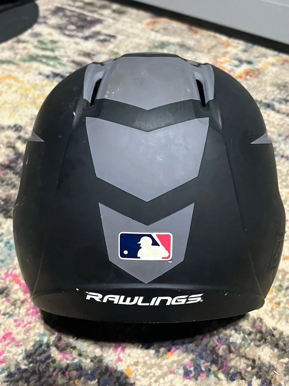 Rawlings Black and Gray Batting Helmet with White Logo